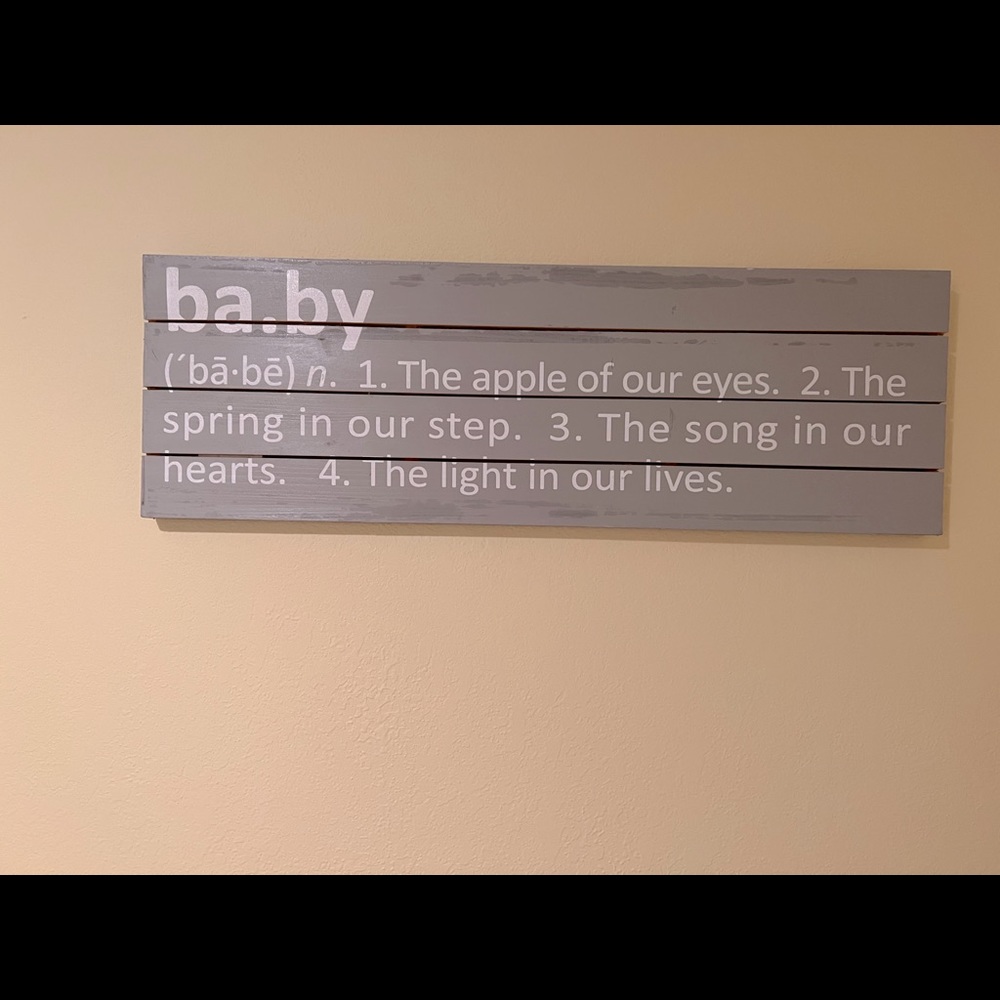 Super cute pottery barn sign for nursery.  An be used in boys or girls room❤️